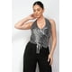 thumbnail image 2 of Saronite Blusa de Fiesta sin Mangas con Lentejuelas y Cuello Halter Cruzado, Color Negro/plateado (para Mujer), 2 of 2