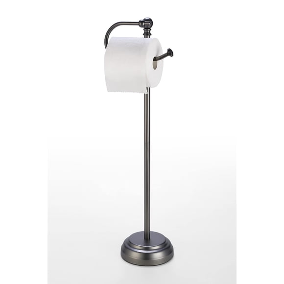SunnyPoint Soporte clásico independiente para papel higiénico de baño (níquel negro)