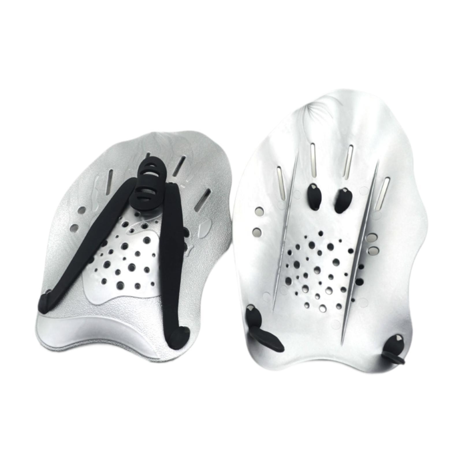 Magideal - Paletas De Natación, Aletas De Mano, Equipamiento De Piscina, Accesorios De Entrenamiento Cómodos, Guantes De Entrenamiento De Paleta De Natación Para Plata