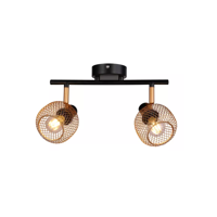 Genérico - Foco Sobrepuesto Indo Malla 2 Luces Color Dorado