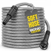 Bionic Steel - Manguera De Metal Para Jardín, Acero Biónico, 50 Pies Con Boquilla Pulverizadora, 500 Psi