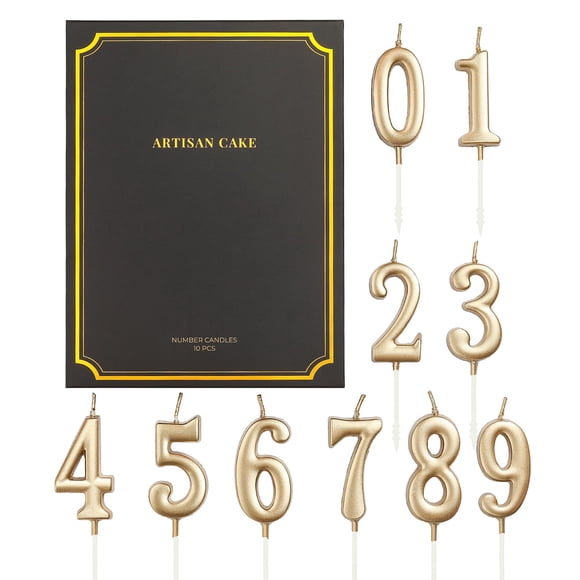 Velas Numerales 0‑9 ARTISAN CAKE con Brillo 11 cm
