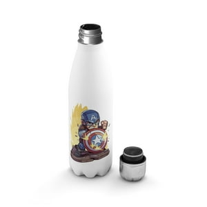 Creango - Botella Agua Termica Capitan America Marvel De Acero Inoxidable