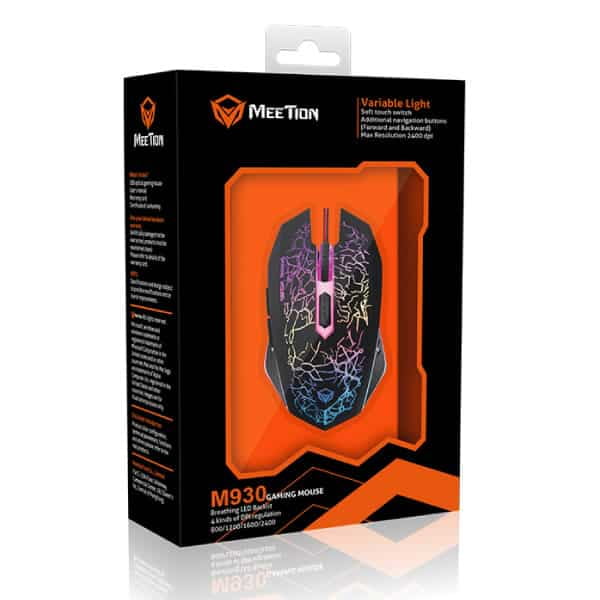 Meetion - Mouse Gamer Con Retroalimentación Led Rgb