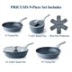 thumbnail image 2 of Juego de utensilios de cocina PRICUSIS, cerámica antiadherente, 9 piezas, color gris, 2 of 8