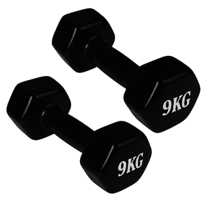 Linea Sport - Par De Mancuernas 9 Kg C/U Total 18 Kg Hexagonales De Vinilo