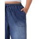 thumbnail image 5 of Agnes Orinda Jeans de Talla Grande para Mujer con Cintura Elástica y Cordón, Pantalones de Mezclilla Casuales de Pierna Ancha Chambray Palazzo con Bolsillos 3X Negro Azul, 5 of 8