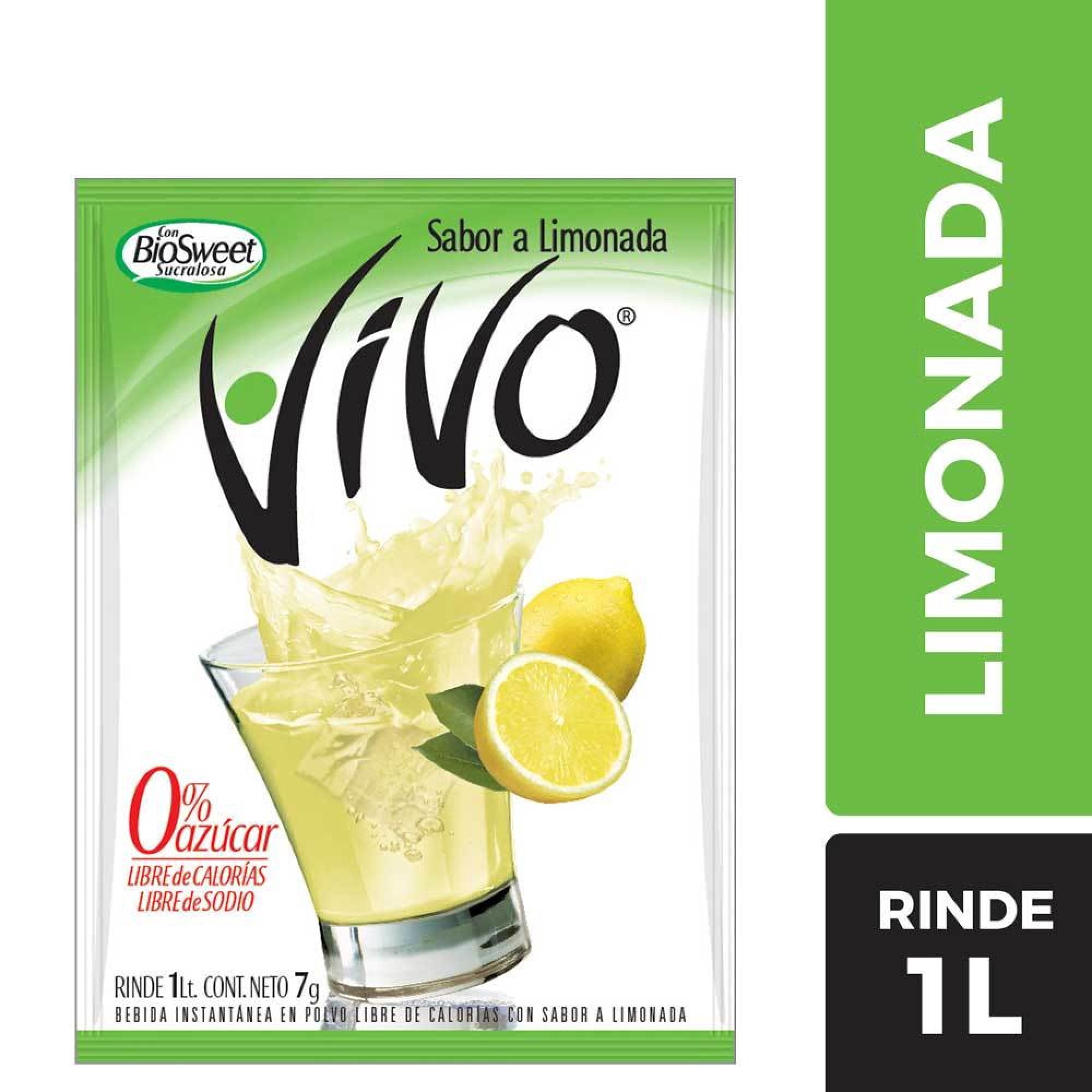 Jugo En Polvo Libre De Azúcar Lima Limón Sobre 8 g Vivo