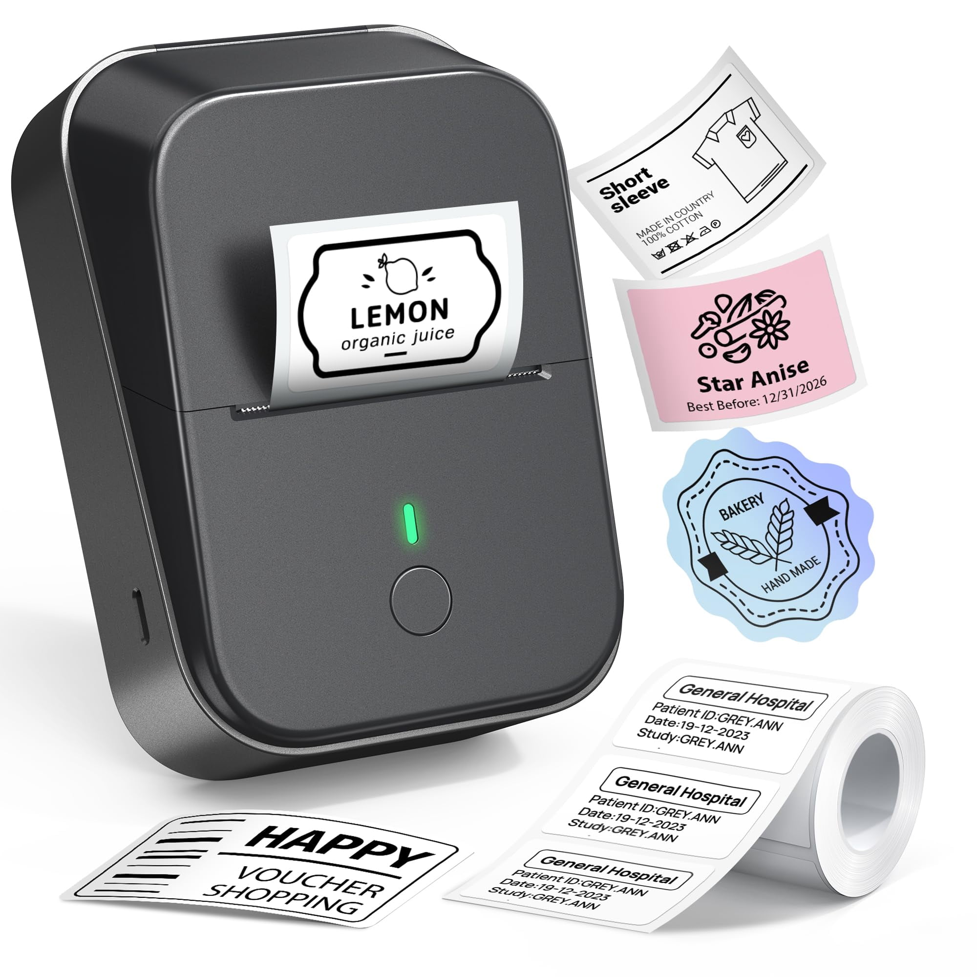 Impresora Label Maker Etikez Pm260 Con Cinta Adhesiva Bluetooth De 5 Cm, Color Negro