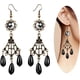 thumbnail image 2 of Conjunto de collar y pendientes de encaje negro - Gargantilla con colgante de lolita gótica, accesorio para bodas, cumpleaños y Navidad., 2 of 6