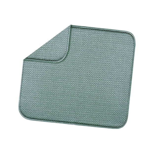 Estera de secado de platos para mantel de cocina 41 cm x 46 cm estera de secado de fregadero antideslizante Reversible almohadilla de estante de plato , VERDE
