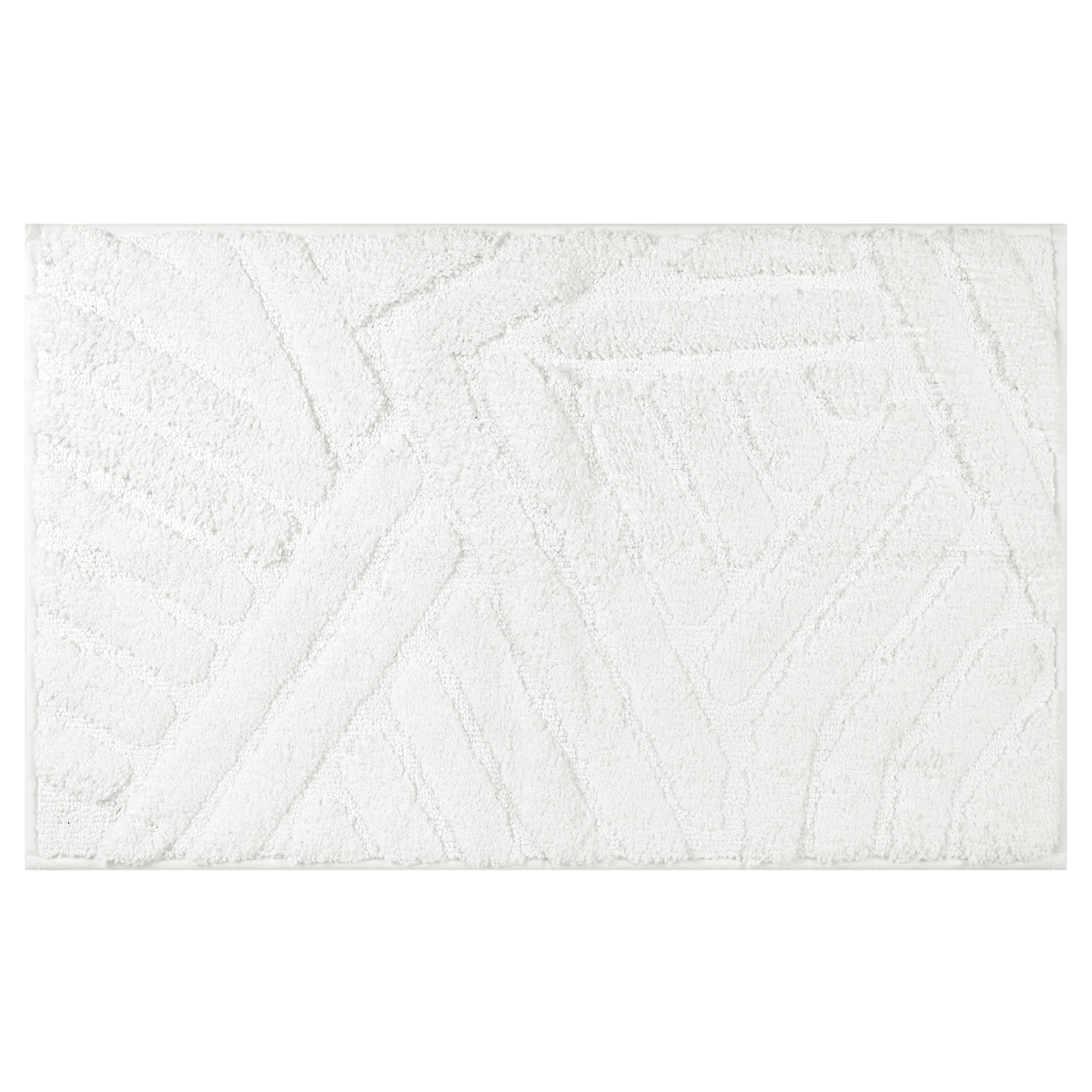 Regalwoven Alfombrillas De Ba?o Antideslizantes, Tapete De Ba?o Geométrico De Lujo, Suave Alfombra De Microfibra, Lavable, Color Blanco, 16" X 24".