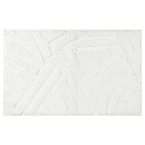 Regalwoven Alfombrillas De Ba?O Antideslizantes, Tapete De Ba?O Geométrico De Lujo, Suave Alfombra De Microfibra, Lavable, Color Blanco, 16"" X 24"".