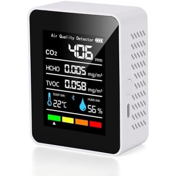 Monitor Calidad Aire HISUEKIG 5en1 CO2 TVOC HCHO Portatil