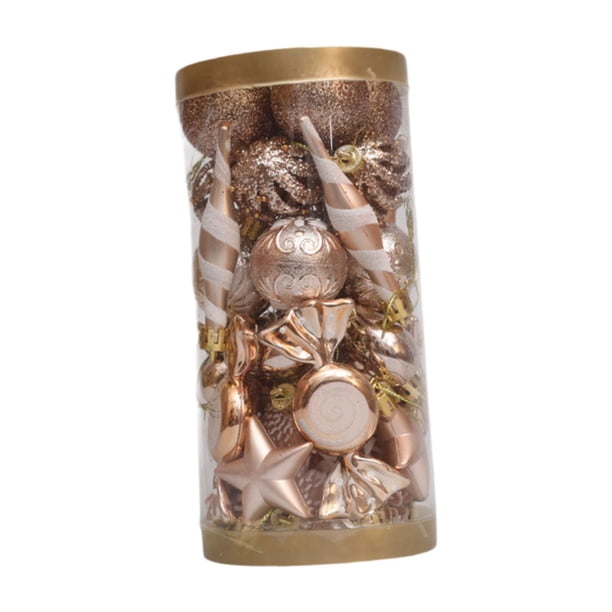 31 Piezas De Adornos Colgantes Para árbol De Navidad, Para Pared Interior, Chimenea, Colgantes Navideños, Color Champán