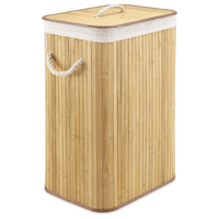 Telotenemos - Canasto Cesta Ropa Sucia Rectangular Bambu Plegable Con Tapa