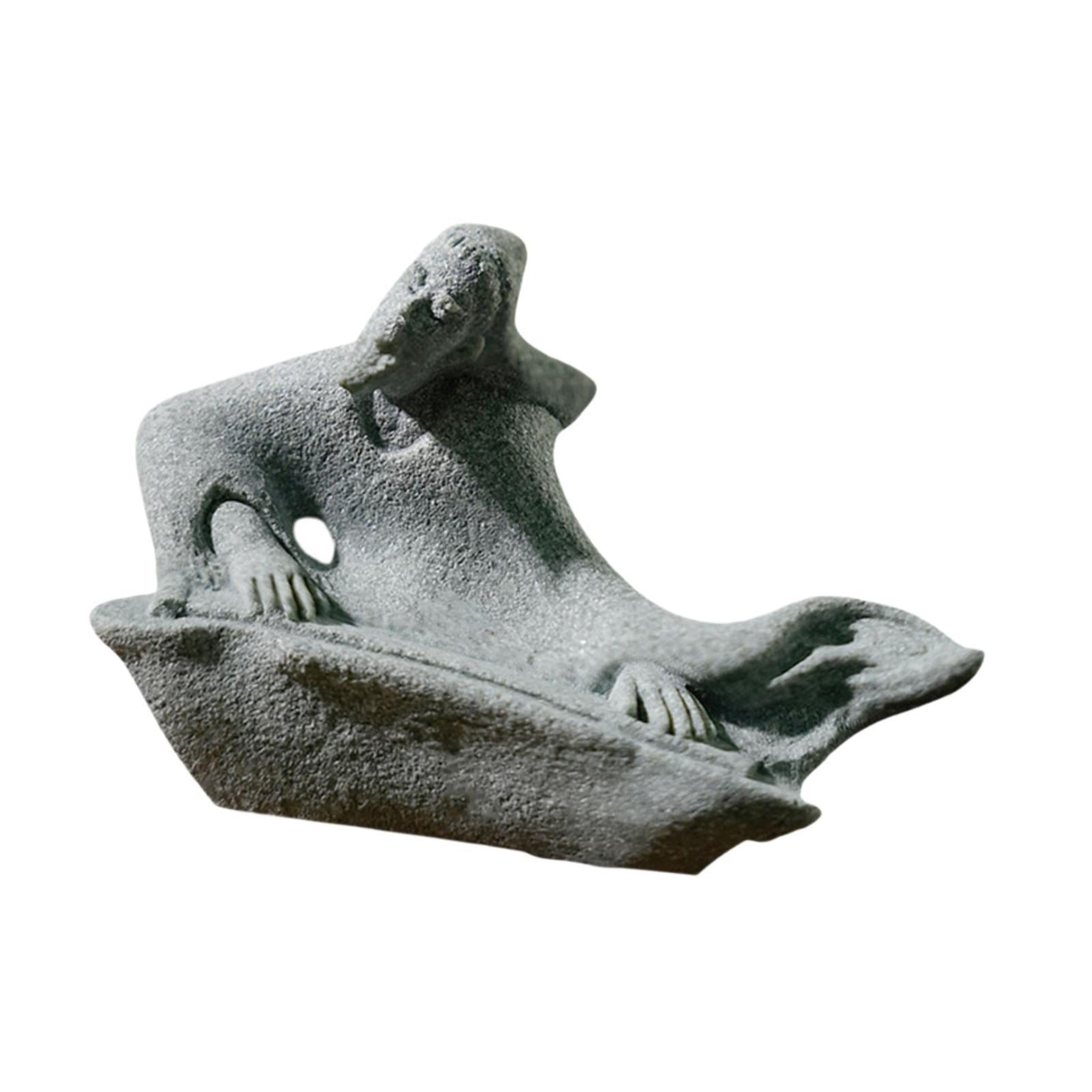 Figura China Antigua, Estatua, Obra De Arte, Decoración De Acuario, Decoración De Fondo, Anciano Con Cítara