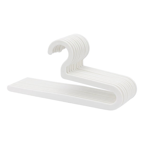 REGALWOVEN 10 Piezas Perchas para Pantalones, Perchas de Plástico para Pantalones, Organizador de Armario Blanco Leche A 10