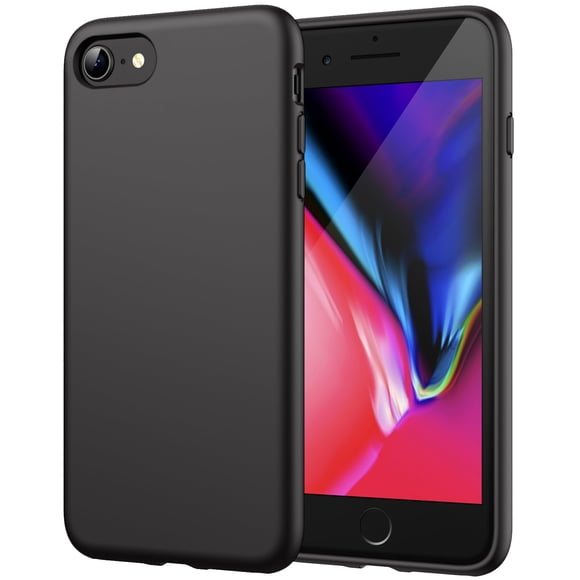 Funda JETech para iPhone SE/8/7 negra, compatible con carga inalámbrica
