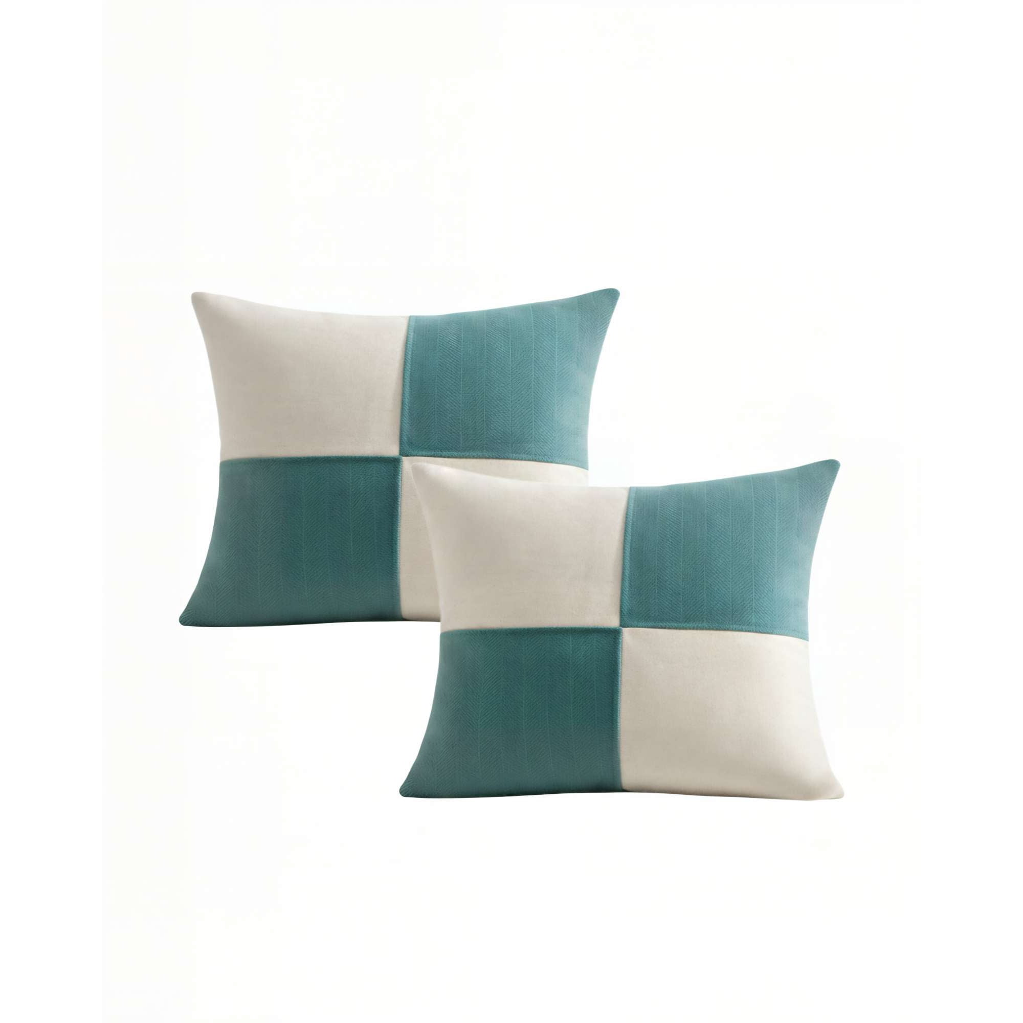 Genérico - Set De 2 Fundas De Cojin 45cmx45cm Chenille Rombo Color Turquesa