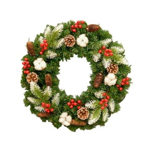 Genérico - Corona Navideña Para Puerta De Entrada, Corona De Invierno Para Festivales, Granja, Navidad, 40 Cm