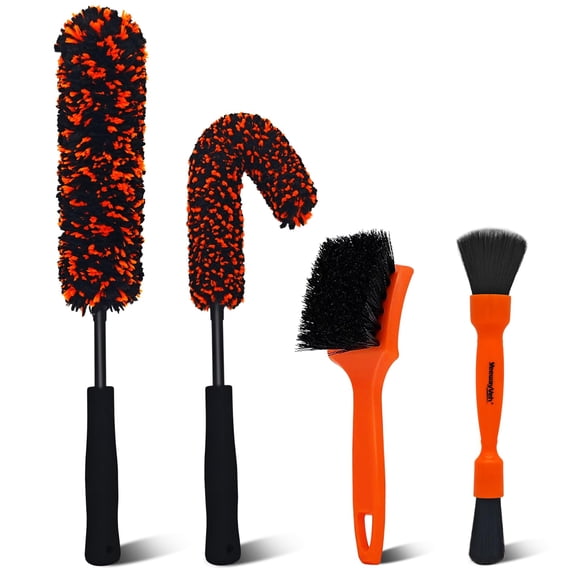 Kit De Limpieza De Ruedas De Coche 4 Piezas Con Cepillos De Microfibra