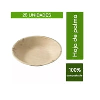 Ecosoulife - Pack De 25 Bowls Desechables De Hoja De Palma 100% Biodegradable, Compostable, Ecológico