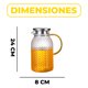 thumbnail image 3 of Jarra De Vidrio 1.9 Litros Servir Te Jugo Bebida Agua Tapa Acero, 3 of 10