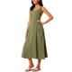thumbnail image 4 of INSPIRE CHIC Vestido sin mangas de regreso a clases para mujer, cuello redondo, sin mangas, línea A suelta, casual, midi, verde militar, XL, 4 of 6