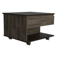 Fmfurniture - Mesa De Centro Extensible Fm-001O - Café Oscuro Y Negro