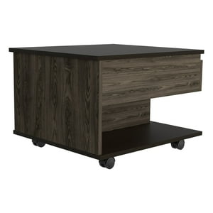 Fmfurniture - Mesa De Centro Extensible Fm-001O - Café Oscuro Y Negro