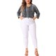 thumbnail image 2 of Agnes Orinda Mujeres Tallas Grandes Tops Cuello en V Manga 3/4 Camiseta de Punto Rayas Blusas Boho 2X Negro, 2 of 5