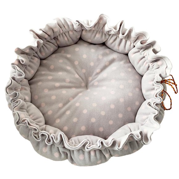 Fluffy Pet Dog Cat Bed Mat Suministros Cálidos Ajustables Cojín Punto Gris Claro