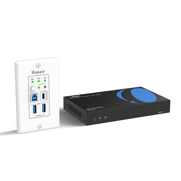 Extensor de placa de pared USB 3.2 OREI HDBaseT 100 m LAN