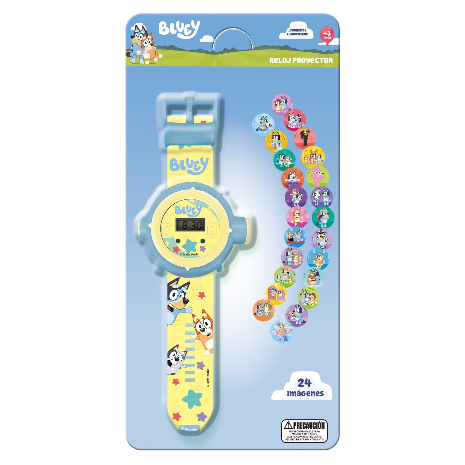 Reloj Proyector 24 Imágenes Bluey