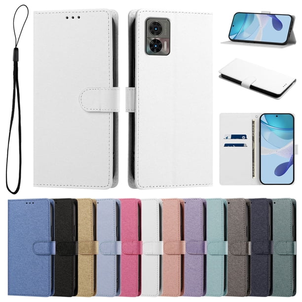 Cartera para Motorola Edge 30 Neo con Bolsillo de Tarjetas, Blanco
