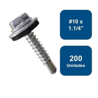 Anclajes - Autoperforante Cabeza Hexagonal Con Golilla #10 X 1.1/4"" 200Un