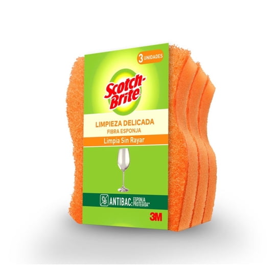 Esponja Para Cocina Cero Rayas Bolsa 2 Un Scotch Brite