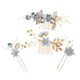 thumbnail image 1 of Bargains Únicos 4 Piezas de Peine de Cabello con Piedras de Estrás para Novia Boda Flor Peine Lateral Adorno de Cabeza Azul, 1 of 7