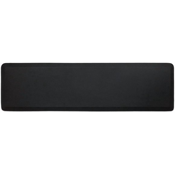 Alfombra de piso Matterly 51 × 183 cm con textura de cuero (negro)