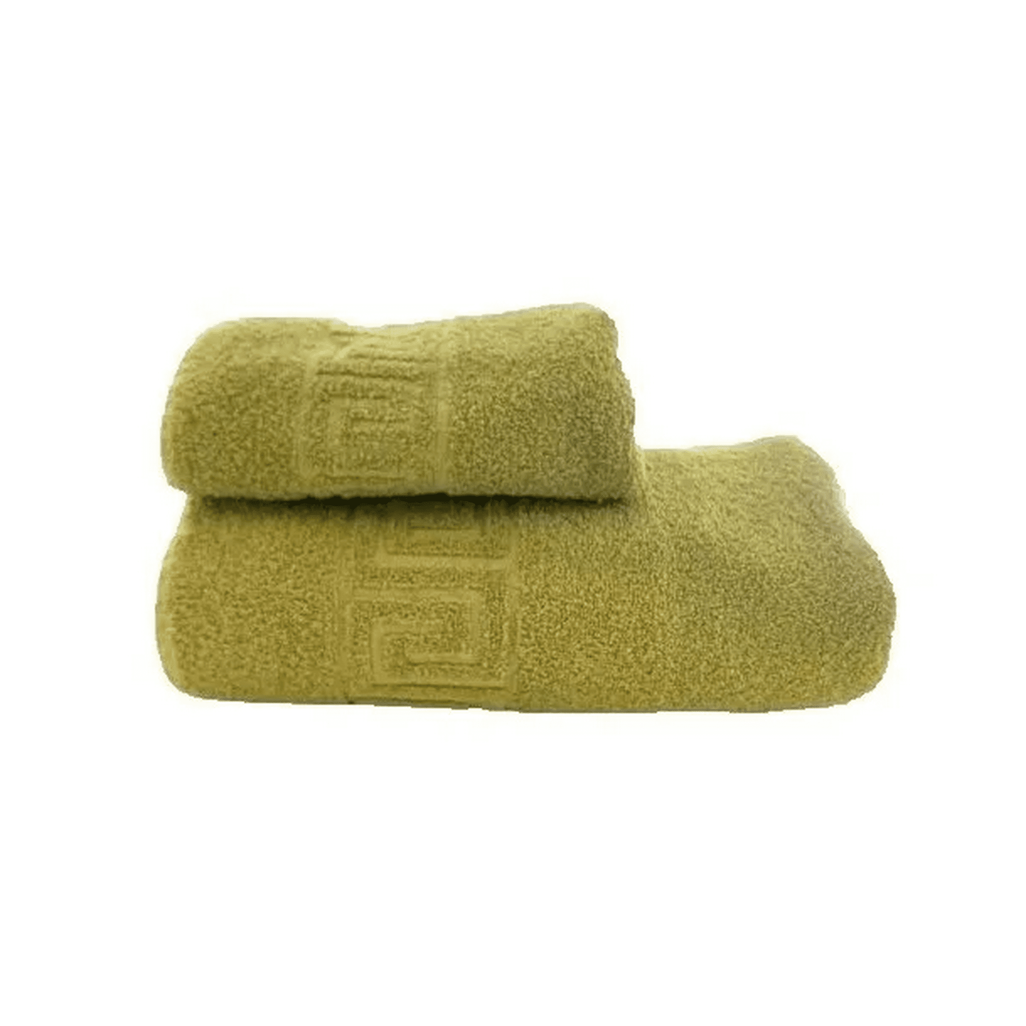 Genérico - Set 4 Toallas De Baño Twins (2 Mano + 2 Baño) Crudo Y Verde Doral