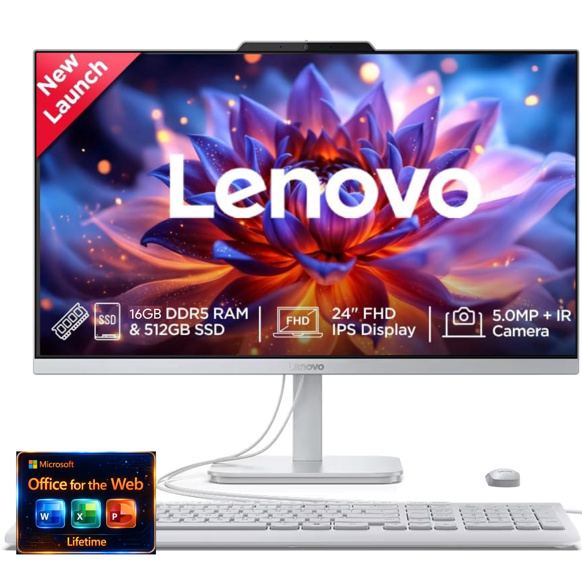 Ordenador De Sobremesa Lenovo 24 Fhd All-in-one (aio) 16 Gb Ram 512 Gb Ssd