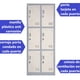 thumbnail image 2 of Locker Casillero Metalico 2 Cuerpos 6 Puertas con Patas, 2 of 5