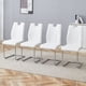 thumbnail image 3 of Modern Dining Chairs with Faux Leather Padded Seat Dining Living Room Chairs Upholstered Chair with Chrome Metal Legs Design for Kitchen, Living, Bedroom, Dining Room Side Chairs Set of 4, 3 of 3