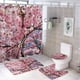 thumbnail image 1 of Juego de Cortina de Baño y Alfombras Desmarcar Flor de Cerezo 4 Piezas, 1 of 6