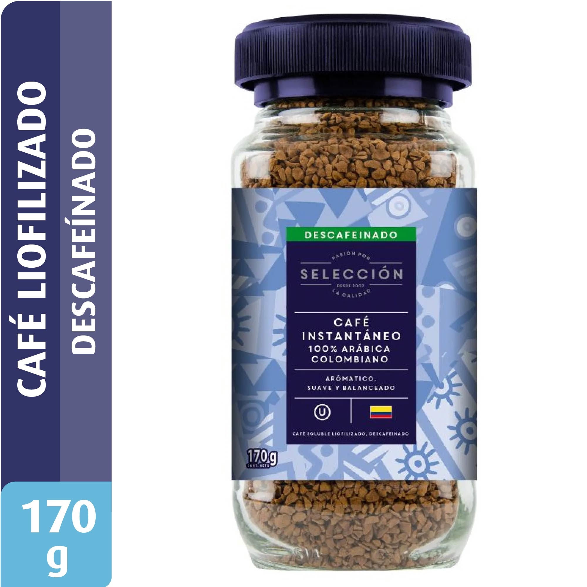 Café Descafeinado Liofilizado Frasco 170 gr Selección