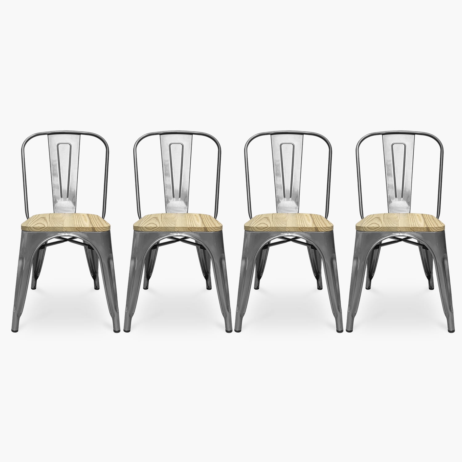 Form Design - Pack Silla Tolix Asiento Madera X4 Metal