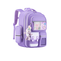 Mochila Escolar Conejo Violeta Llavero Infantil Niñas