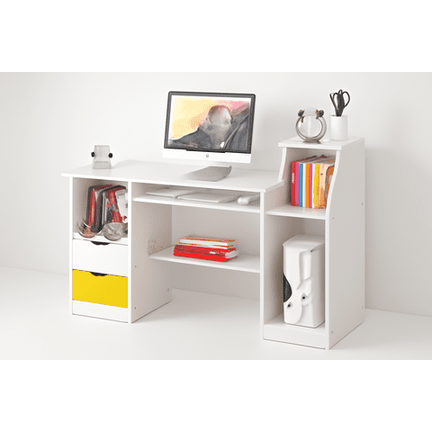 Spacehome - Escritorio Con Gaveta Para Computador Blanco