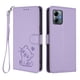 thumbnail image 1 of Motorola MOTO G Play 2025 Funda Billetera con Estampado de Gato, Lila Claro, 1 of 6